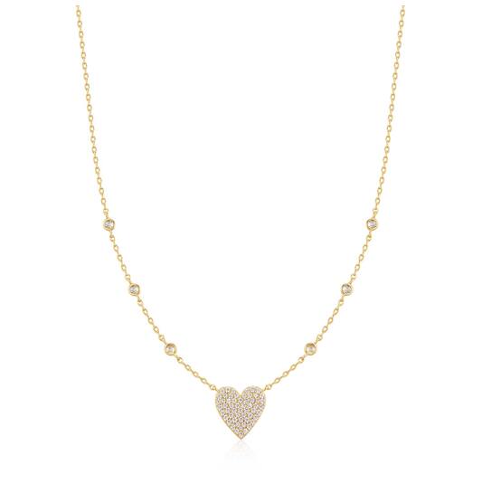  Wanderer - Gliederketten - Silber / 14kt GP - Zirkonia - 48cm